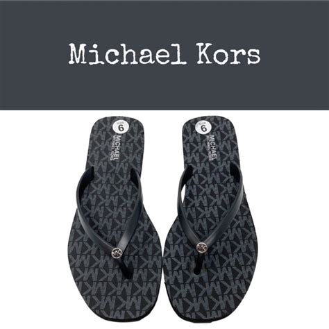 open toe michael kors flip flops|Michael Kors jinx flip flops.